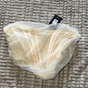 NWT fashion nova Sheer Cream corset top